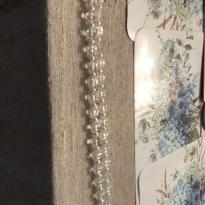 Clear beaded curtain tie back set